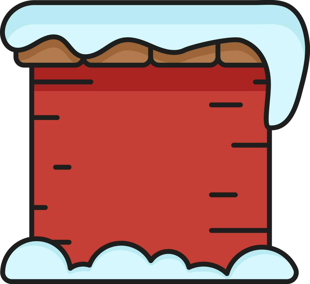 Isolated Brick Chimney Wall Icon In Flat Style. vector