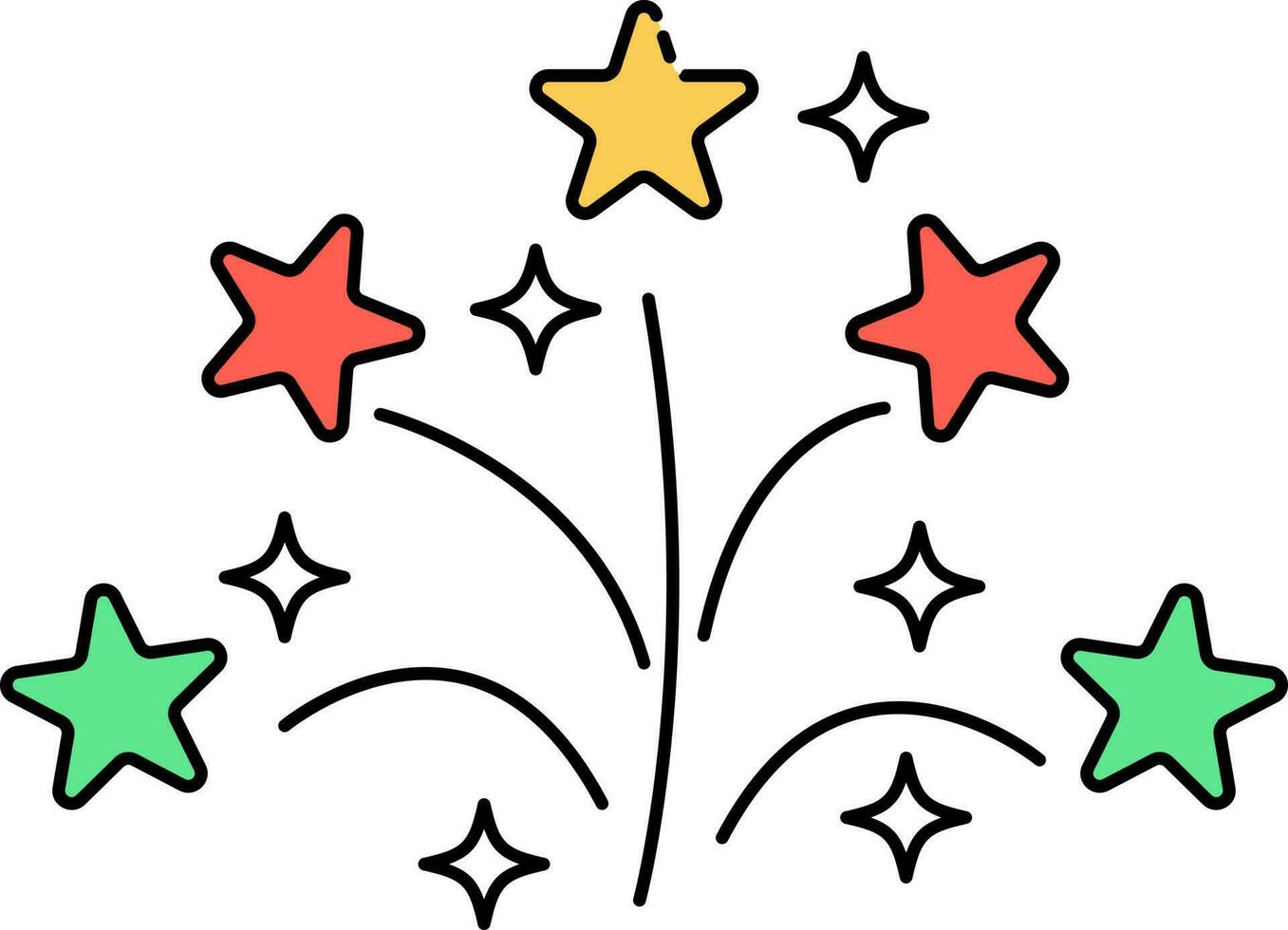 Illustration Of Beautiful Color Firework Icon Or Symbol. vector