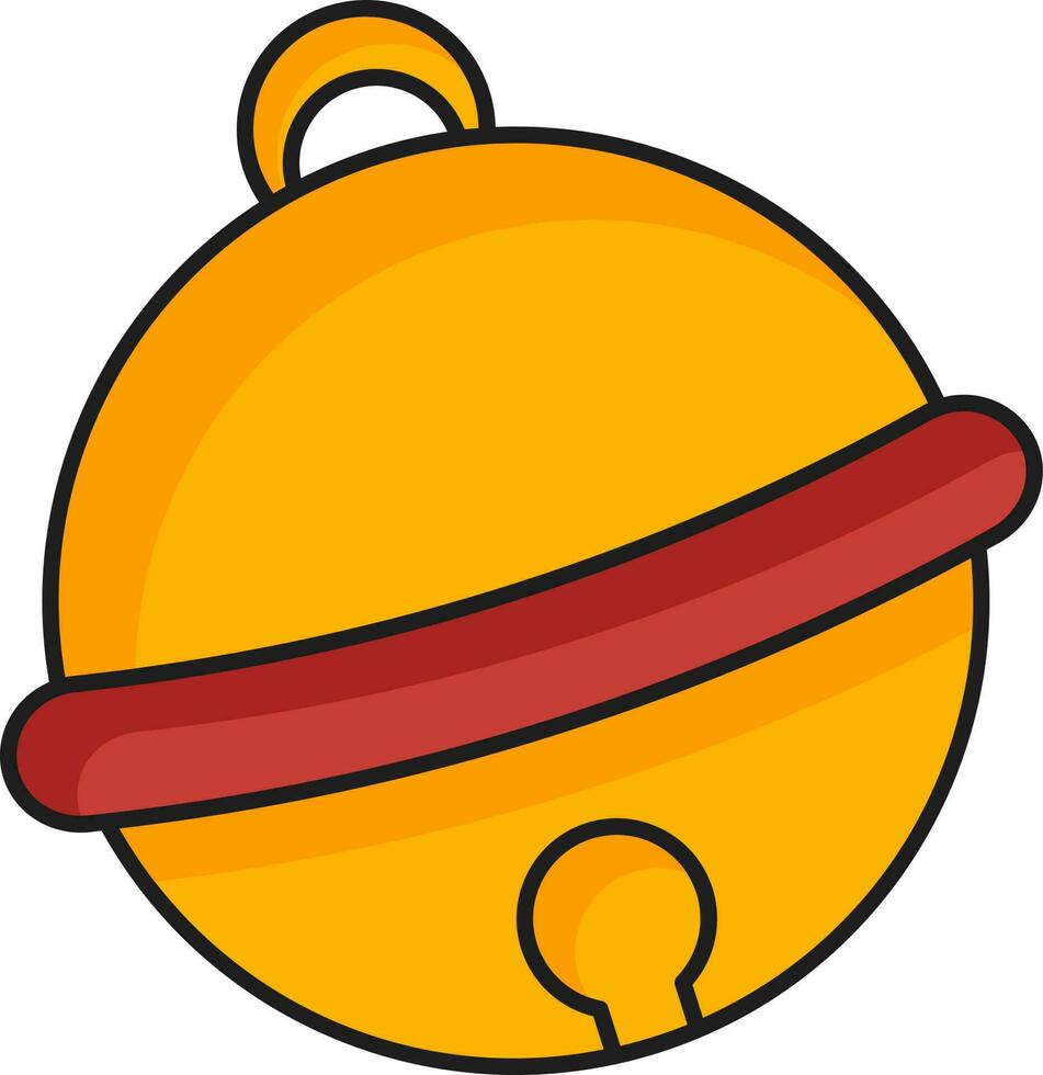 Isolated Round Bell Icon In Yellow And Red Color. vector