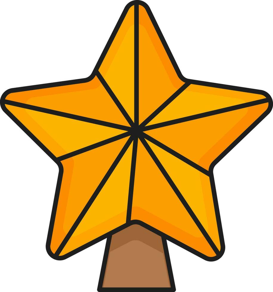 Isolated Decorative Golden Star Icon. vector