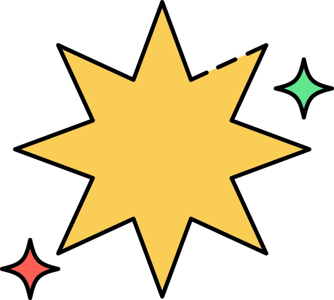 aislado decorativo estrella icono en plano estilo. vector