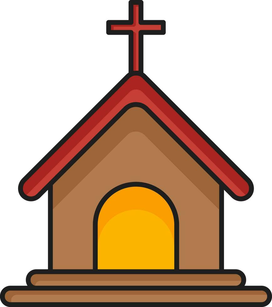 Isolated Church Building Icon Or Symbol In Flat Style. vector