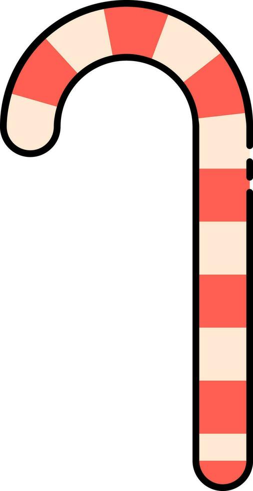 Illustration Of Candy Stick Icon In Red And Pink Color. vector