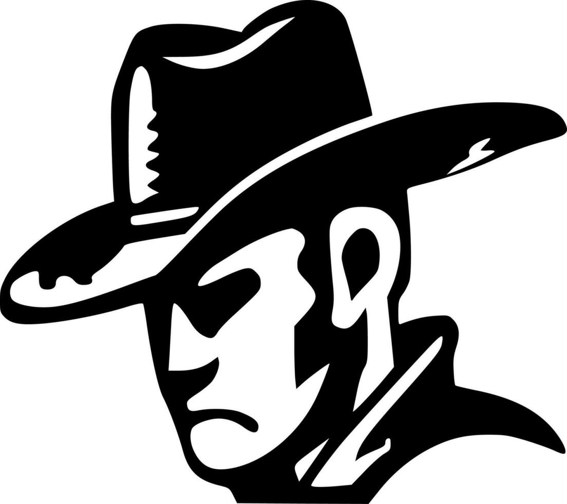 Cowboy, Minimalist and Simple Silhouette - Vector illustration