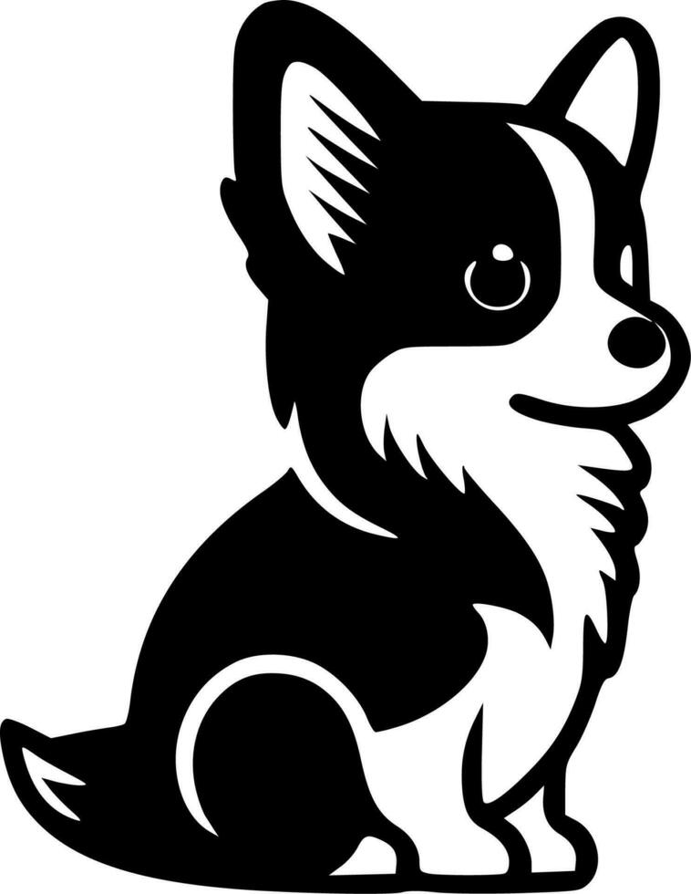 mascota - negro y blanco aislado icono - vector ilustración