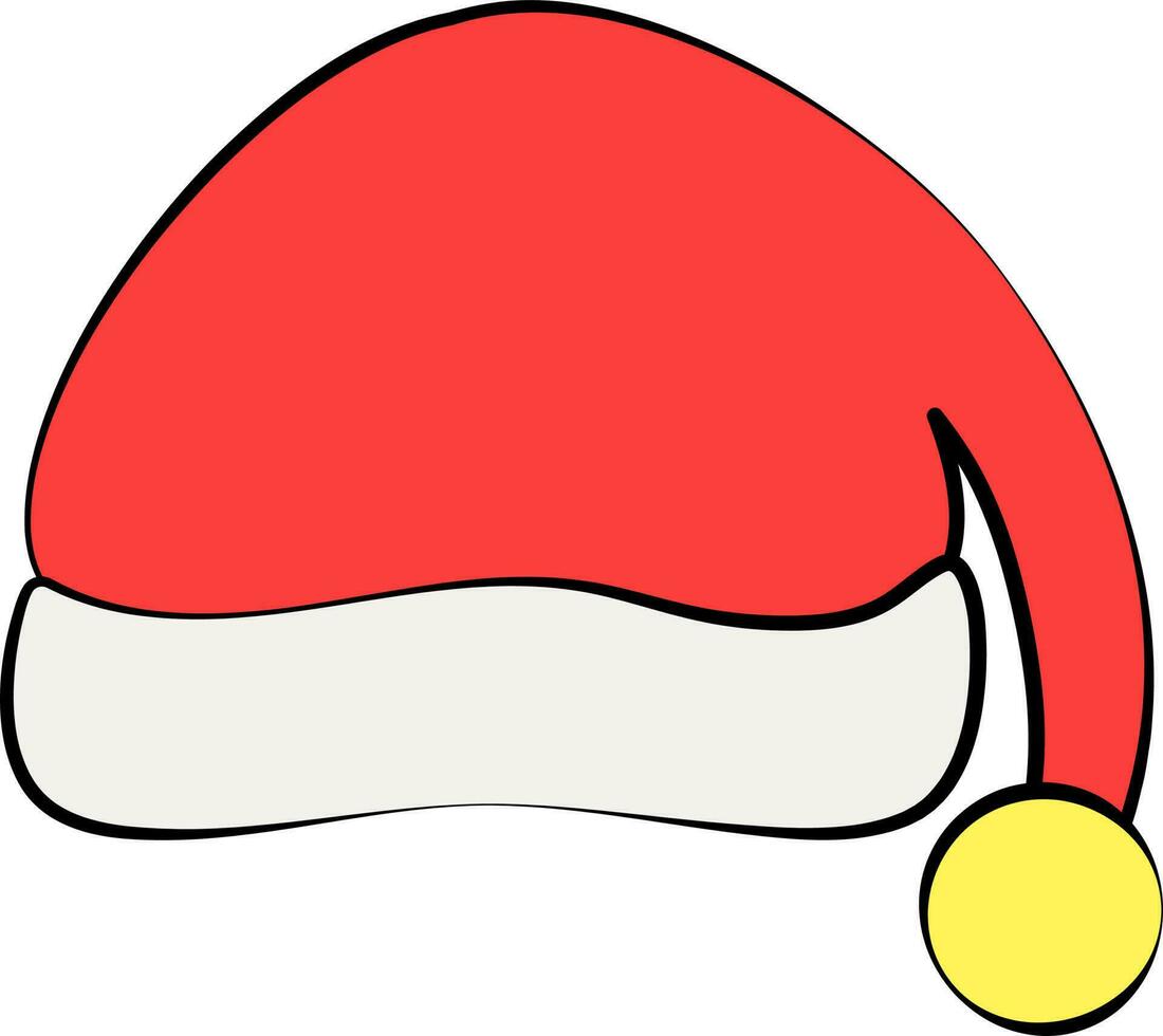 Isolated Santa Hat Icon In Flat Style. vector