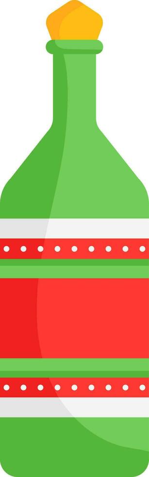 Illustration Of Wine Bottle Icon In Flat Style. vector