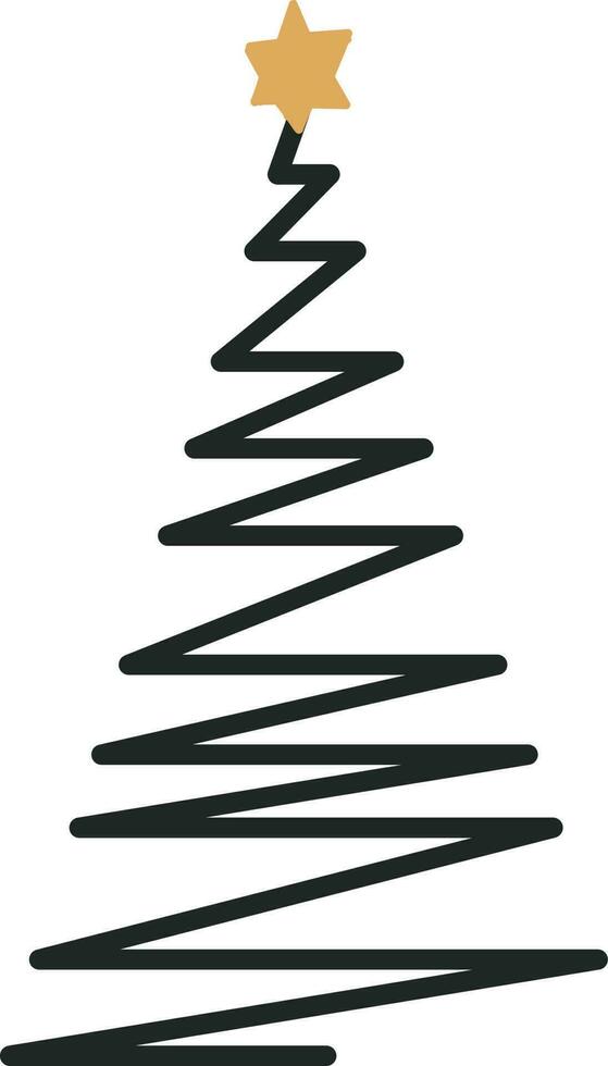 zig zag Navidad árbol elemento en negro y amarillo color. vector