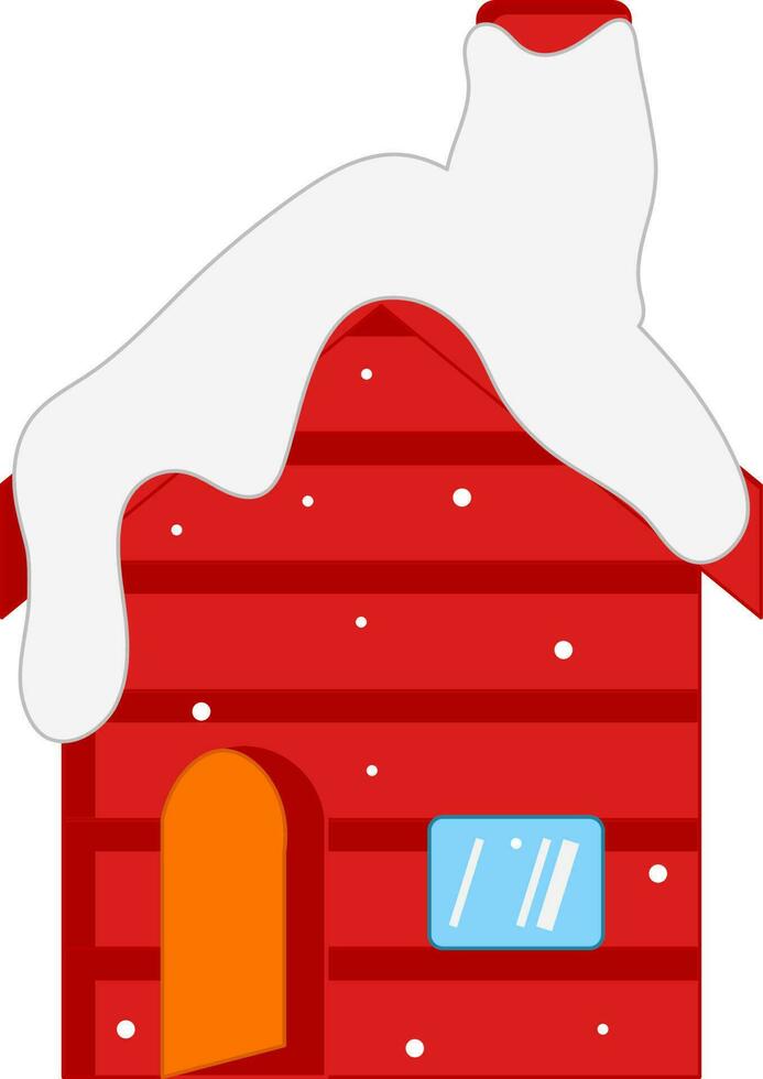 aislado Nevado casa icono en pegatina estilo. vector