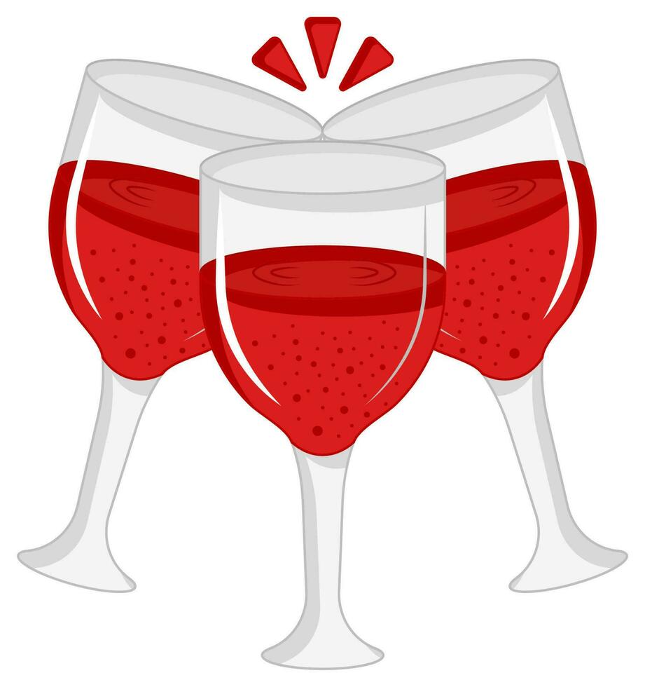 Isolated Sticker Style Cheers Glass Icon In Flat Style. vector