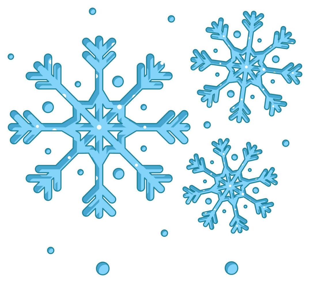 Isolated Sticker Style Blue Color Snowflake Icon. vector