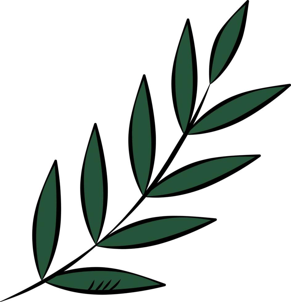 Illustration Of Leaf Icon In Flat Style. vector