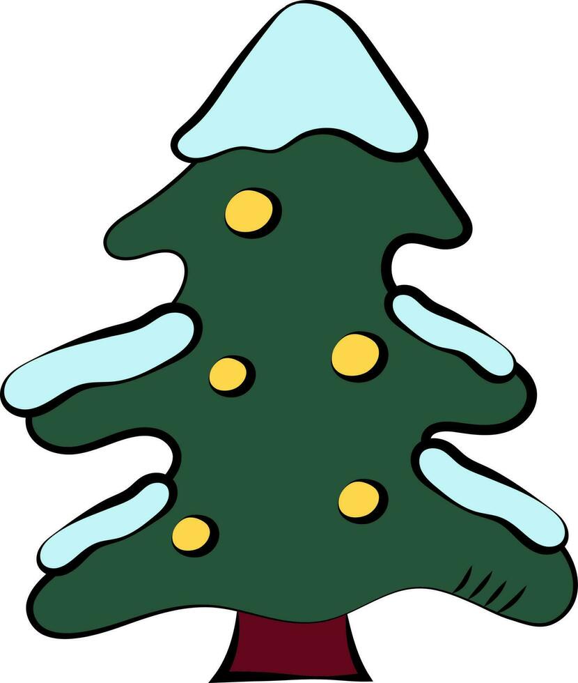 aislado Navidad o Navidad árbol icono en plano estilo. vector