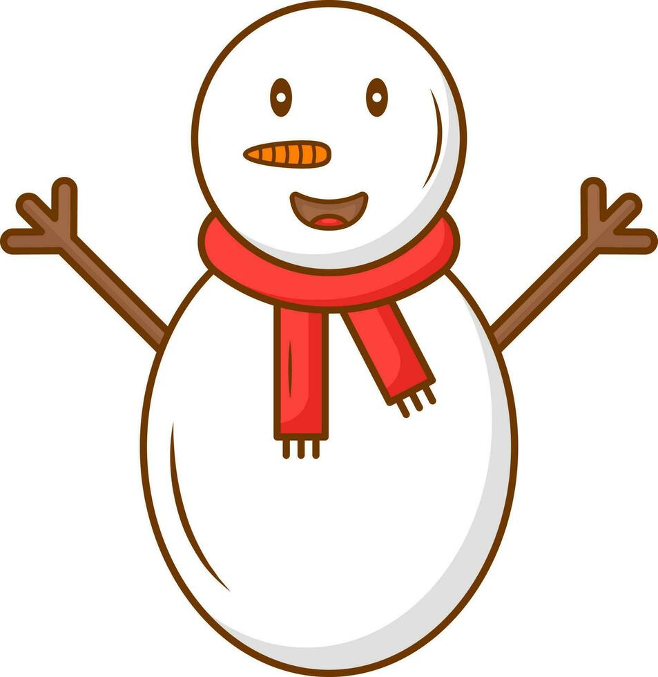 Isolated Colorful Snowman Icon In Flat Style. vector