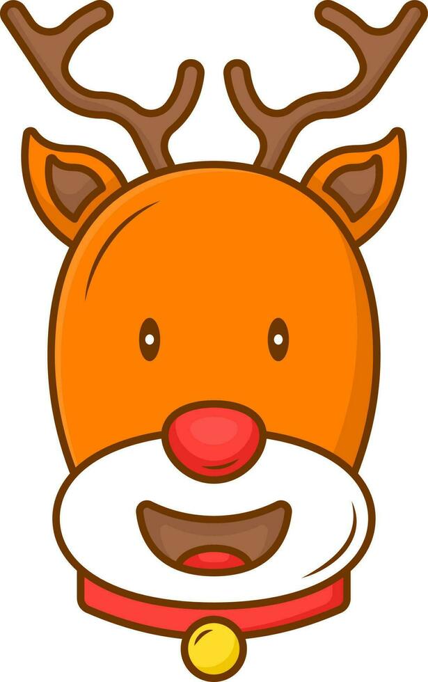 Isolated Colorful Reindeer Face Icon In Flat Style. vector