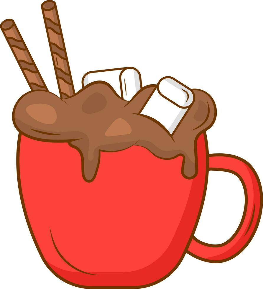 Isolated Hot Chocolate Shake Cup Icon In Flat Style. vector