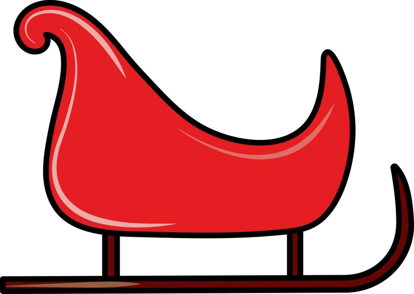 Isolated Sleigh Icon In Flat Style. vector