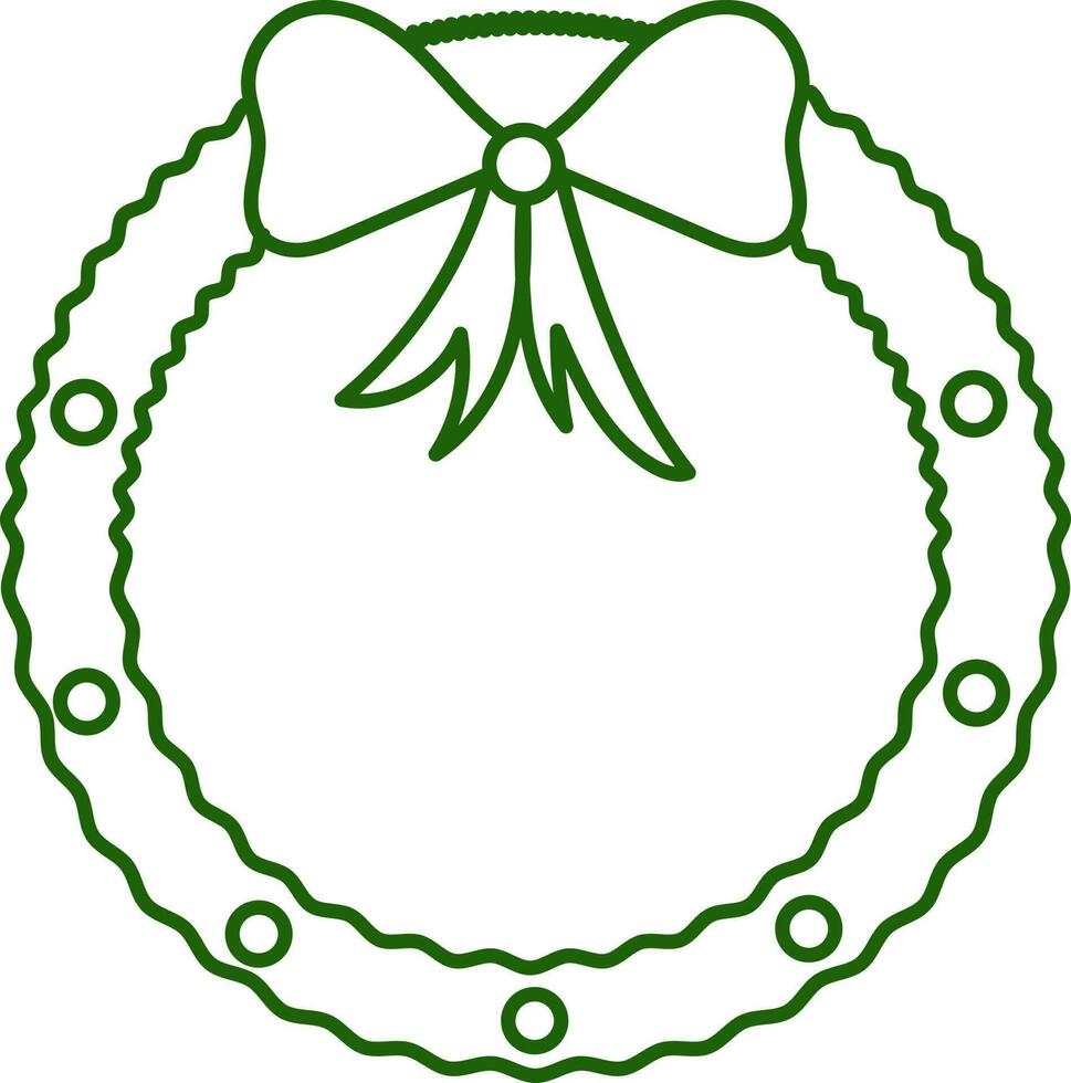 Isolated Christmas Wreath Icon In Flat Style. vector