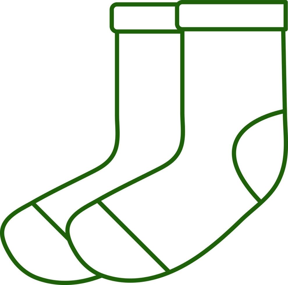 Isolated Socks Icon In Green And White Color. vector
