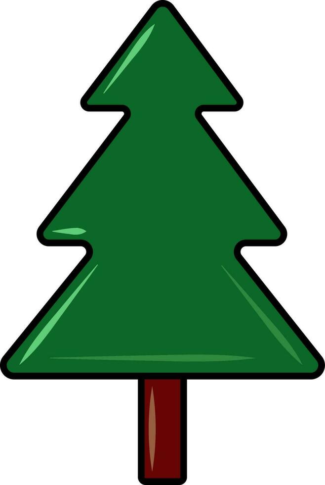 Isolated Christmas Or Xmas Tree Icon In Flat Style. vector