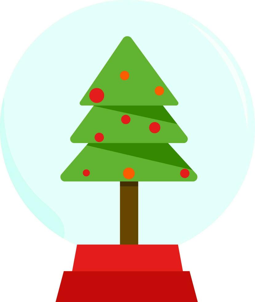 Isolated Christmas Tree Icon In Green And Red Color. vector