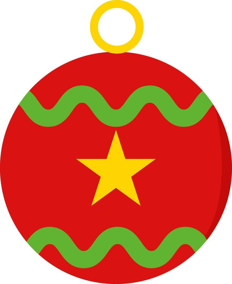 Isolated Colorful Decorated Bauble Icon In Flat Style. vector