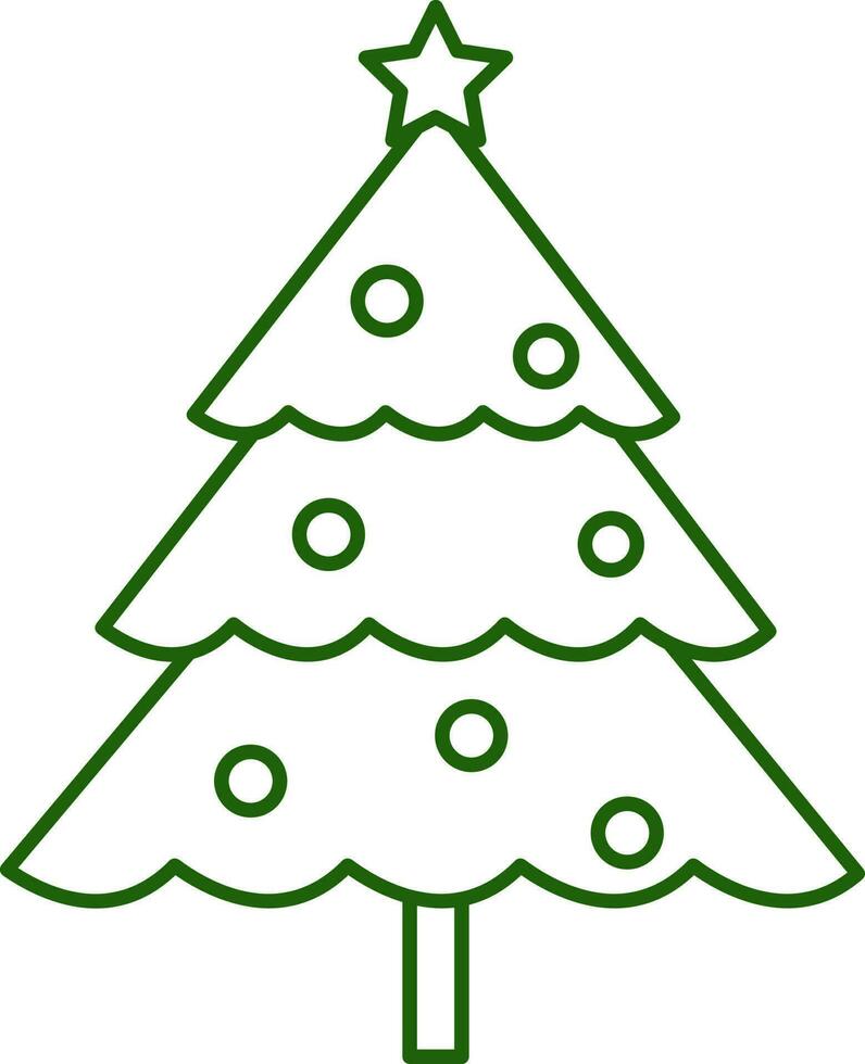 decorado Navidad árbol icono en plano estilo. vector
