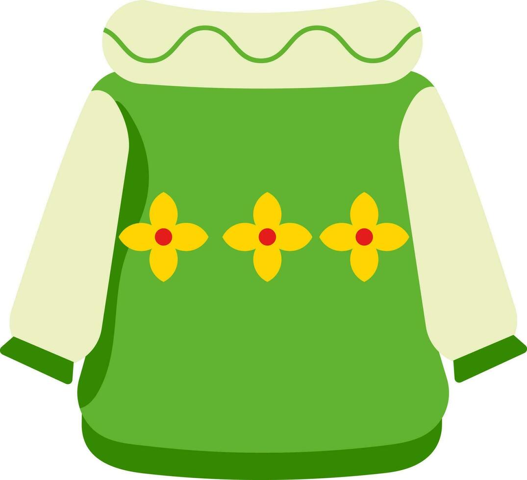 Illustration Of Beautiful Flower Symbol In Sweater Icon. vector