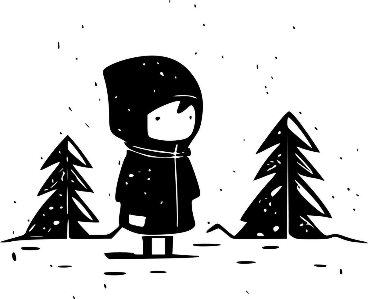 Winter, Minimalist and Simple Silhouette - Vector illustration