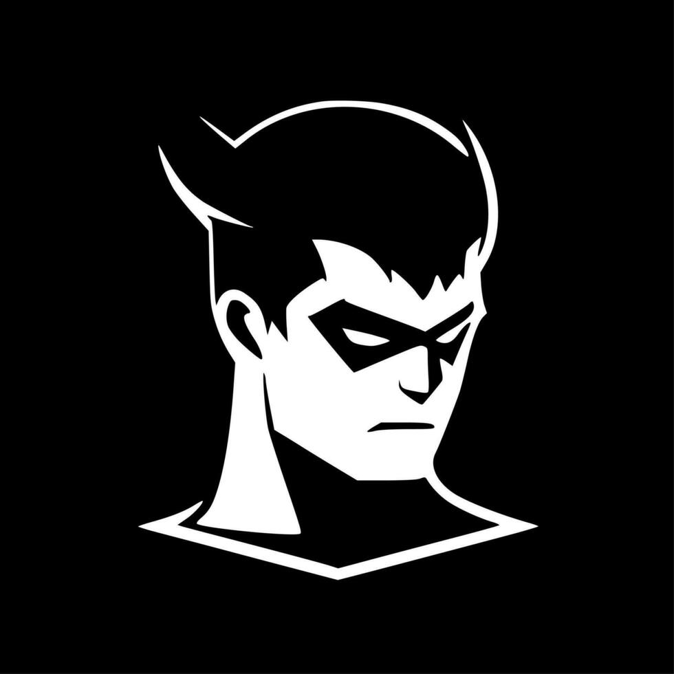 superhéroe - minimalista y plano logo - vector ilustración