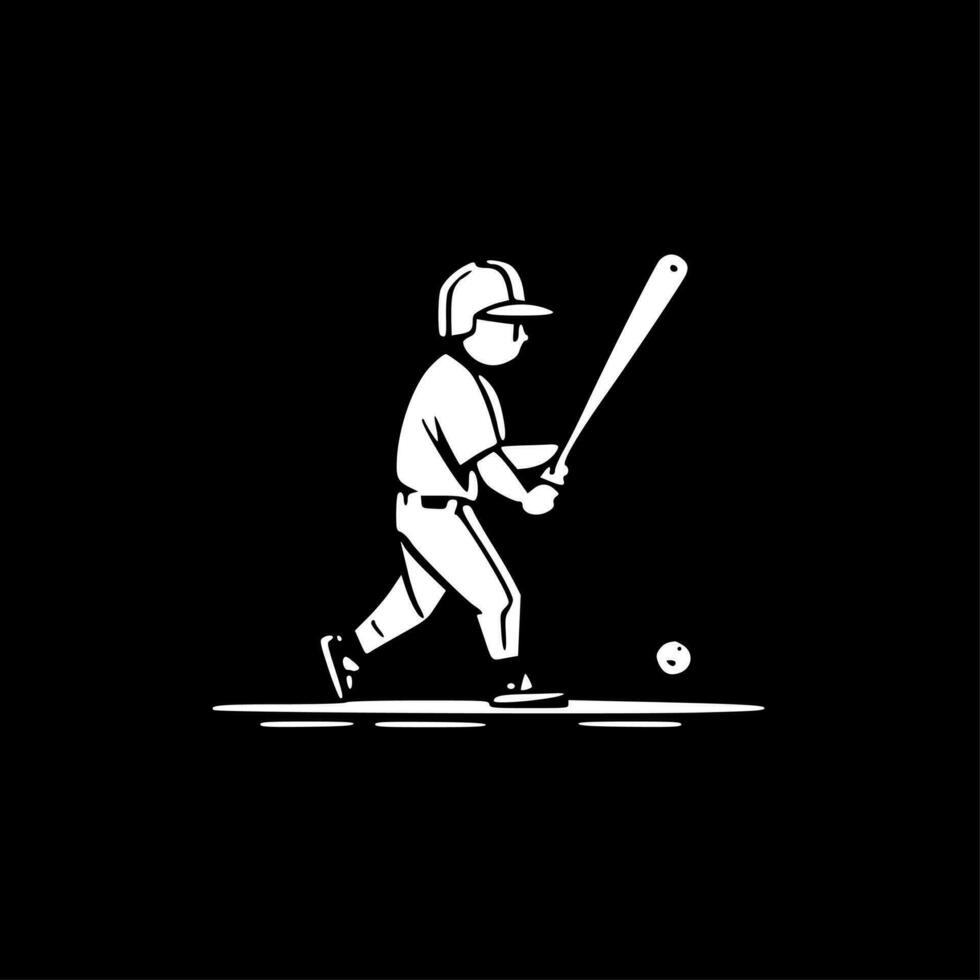 béisbol, negro y blanco vector ilustración