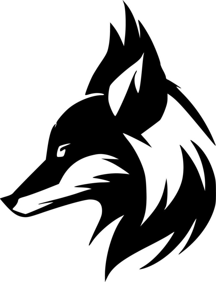 Fox - Black and White Isolated Icon - Vector illustration