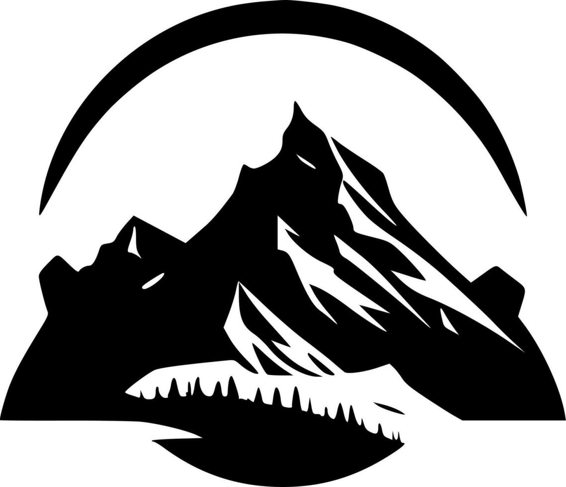 Mountain - Black and White Isolated Icon - Vector illustration
