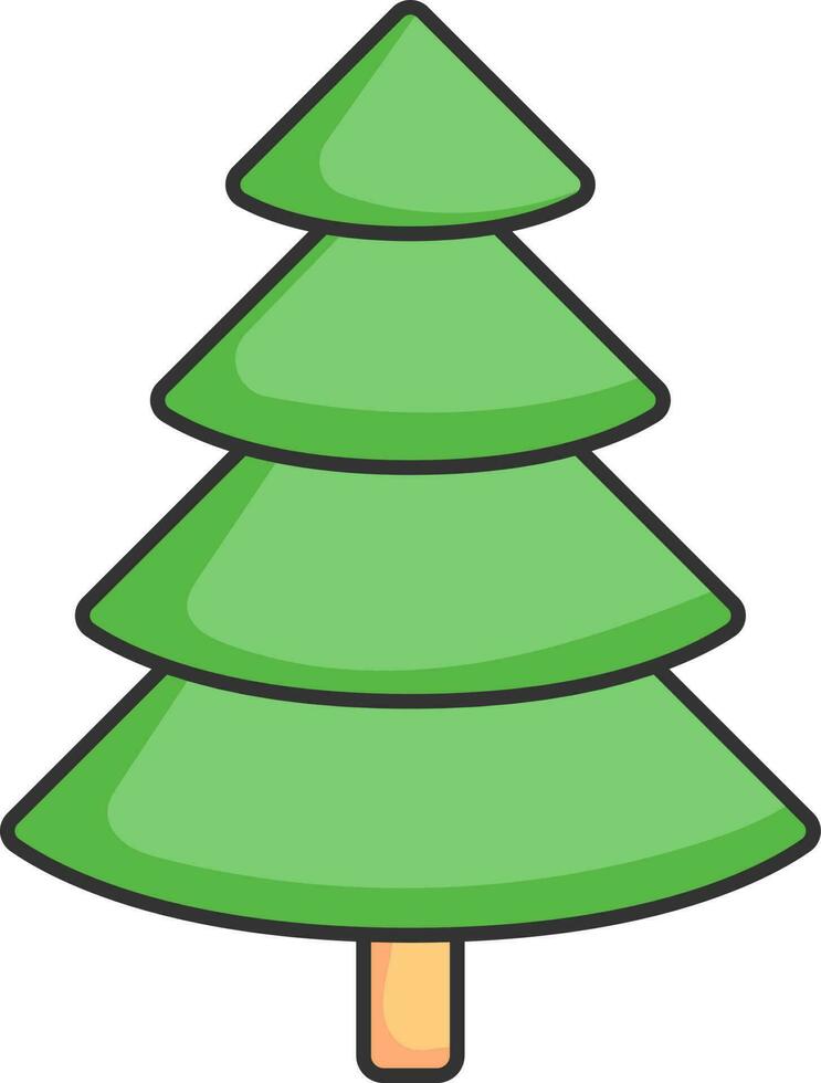 aislado verde color Navidad árbol icono en plano estilo. vector