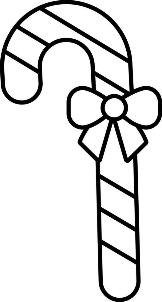 Isolated Gift Candy Cane Icon In Linear Style. vector