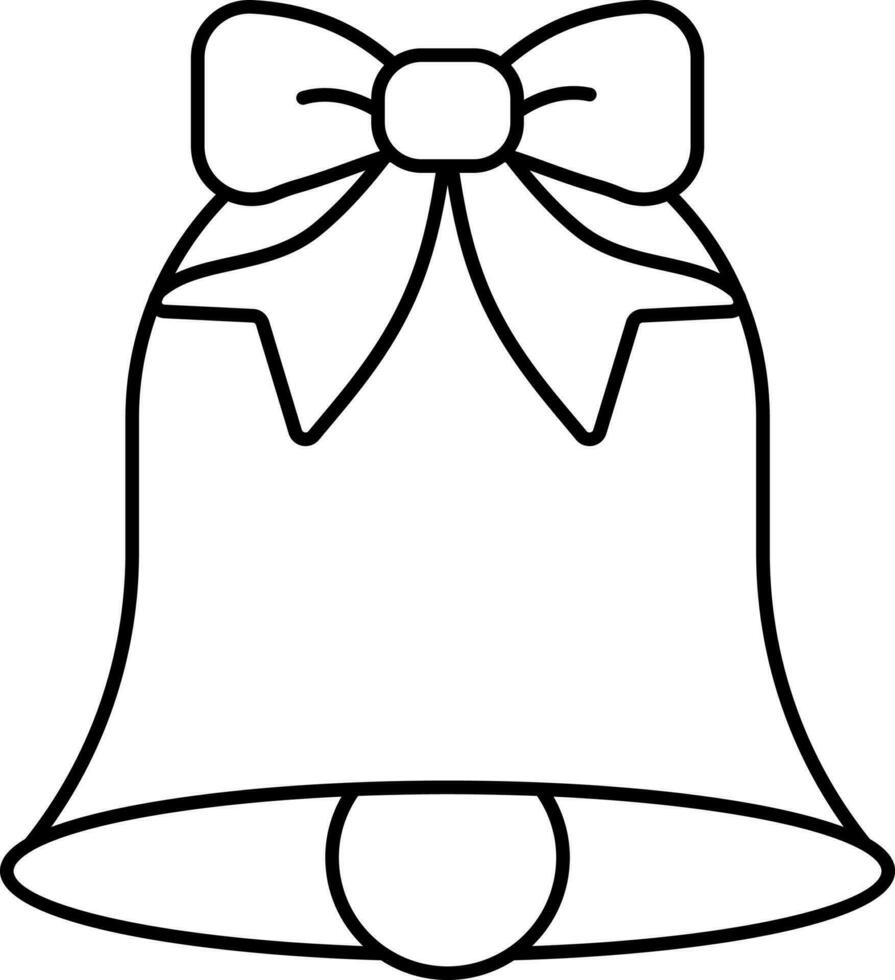 Hand Bell With Bow Line Art Icon. vector