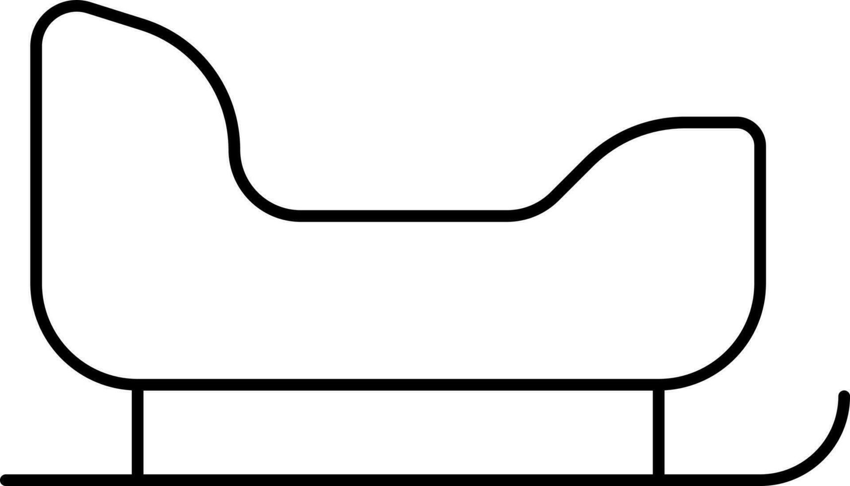 negro contorno ilustración de trineo icono. vector