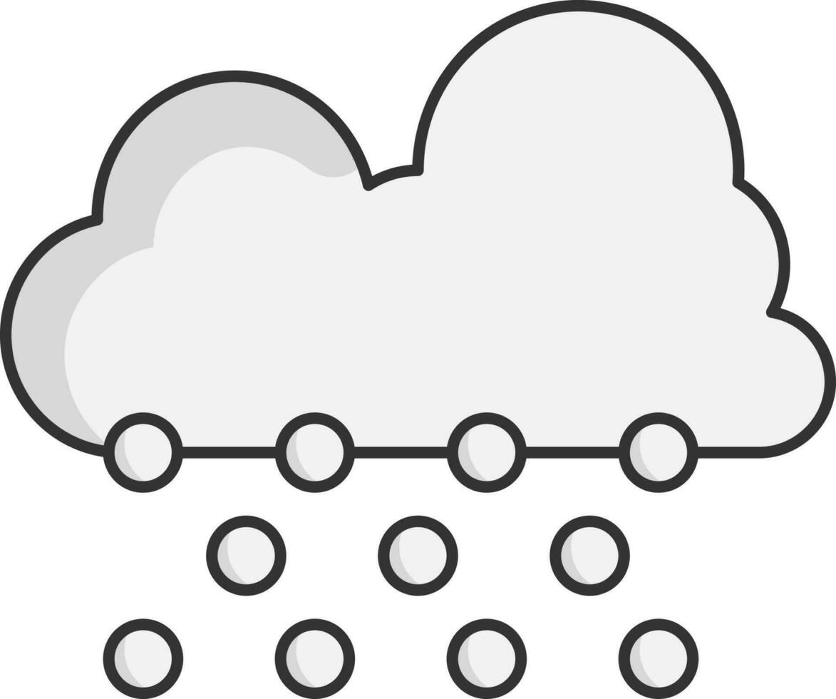 Isolated Snowy Cloud Icon In Flat Style. vector