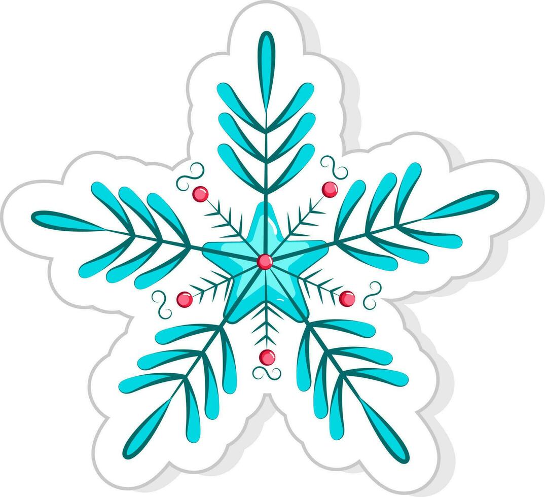 Isolated Blue Color Snowflake Icon. vector