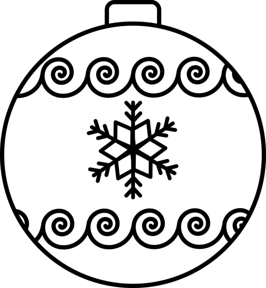 Bauble Hangs Icon In Line Art. vector