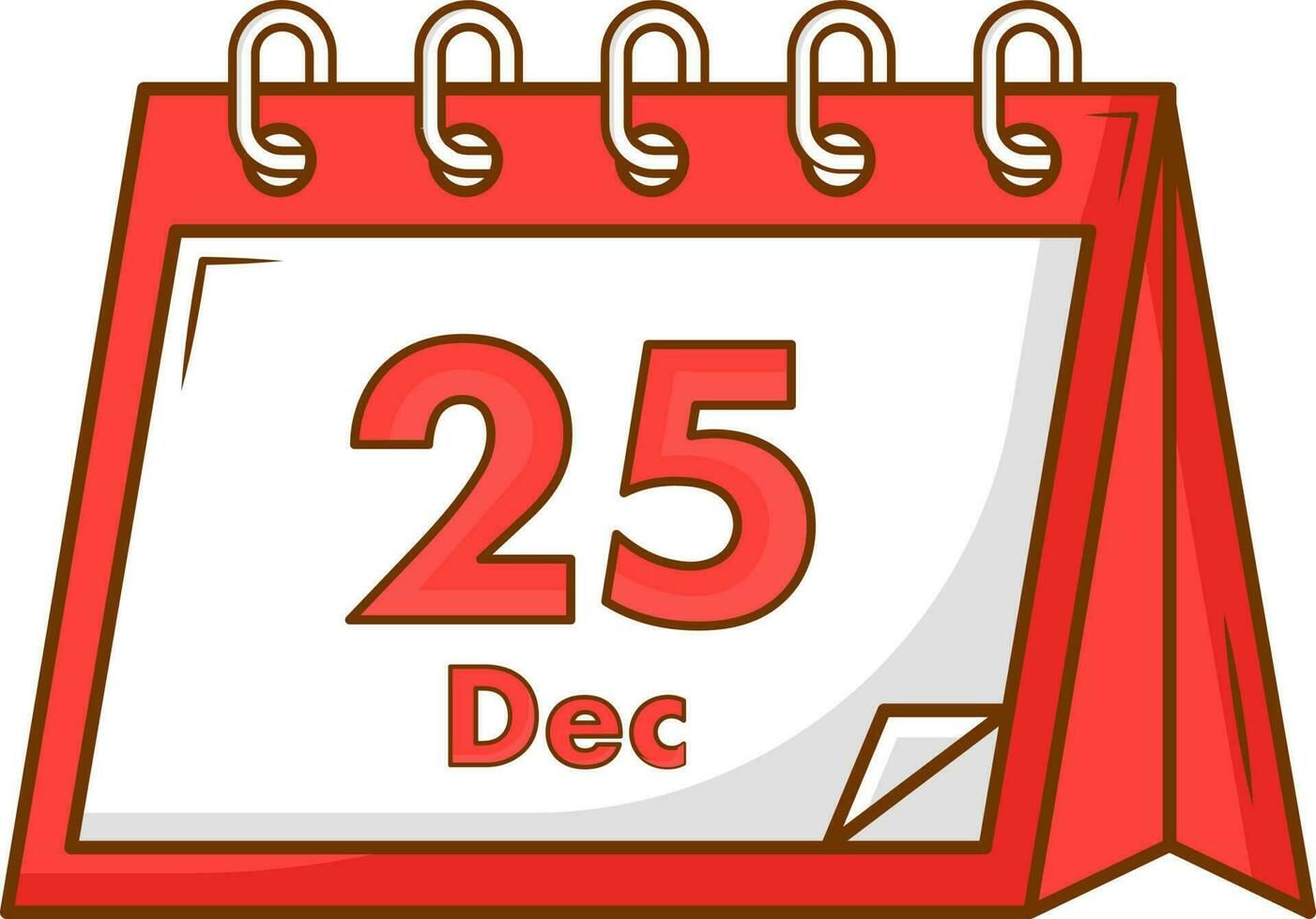 Isolated 25th December Christmas Day Calender Icon In Flat Style. vector