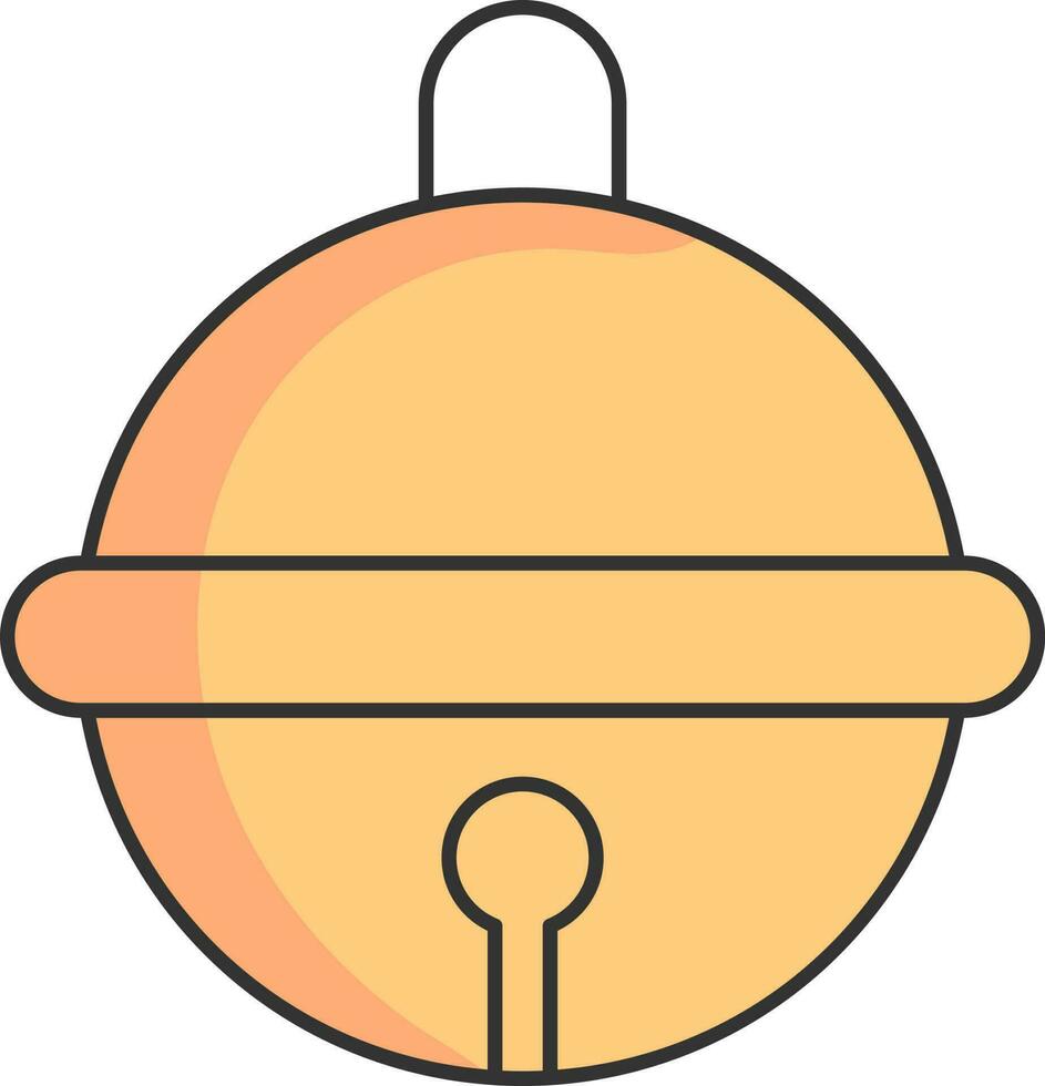 Isolated Round Bell Icon In Yellow Color. vector