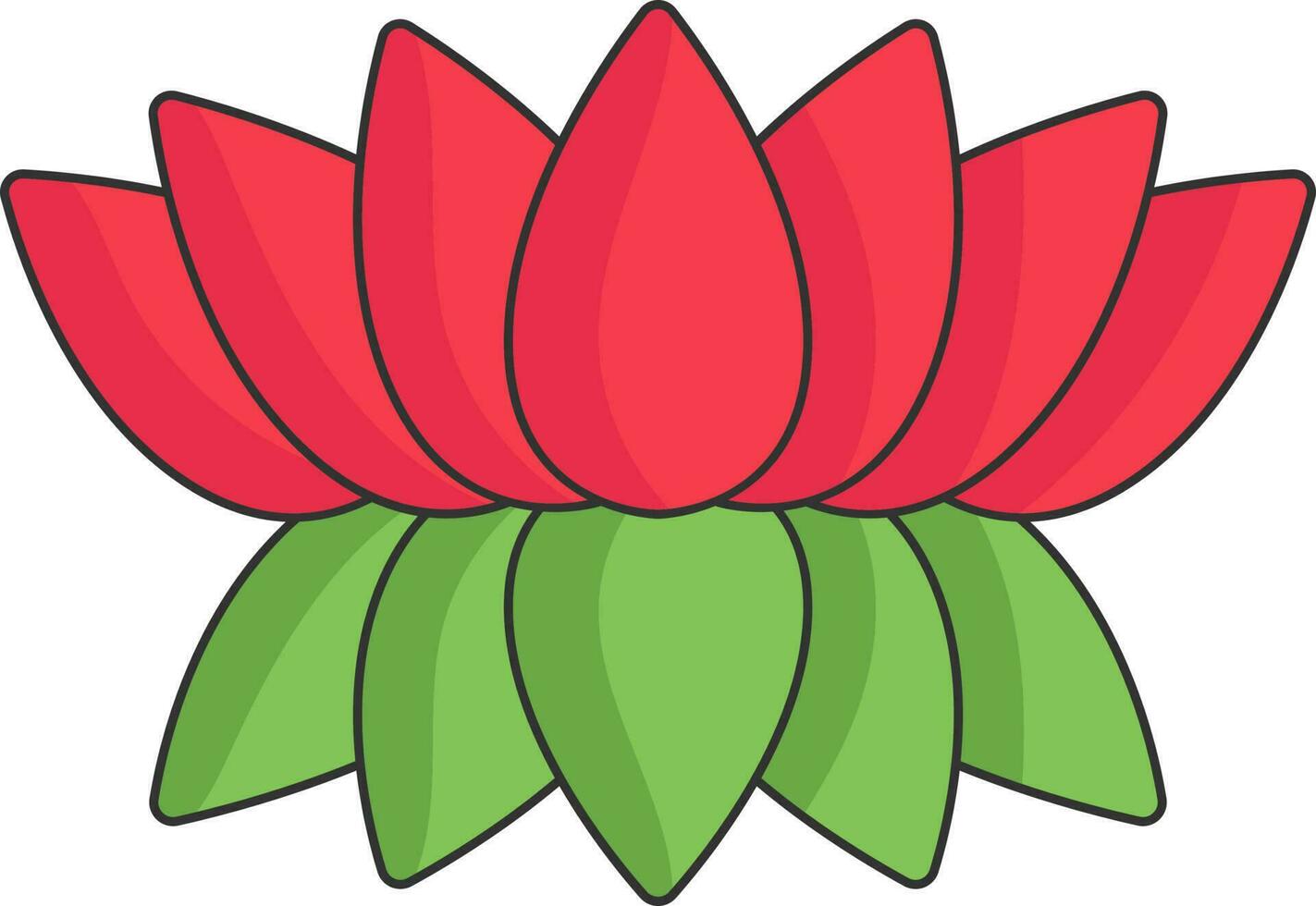 Blooming Red Lotus Flower Icon In Flat Style. 24143611 Vector Art at