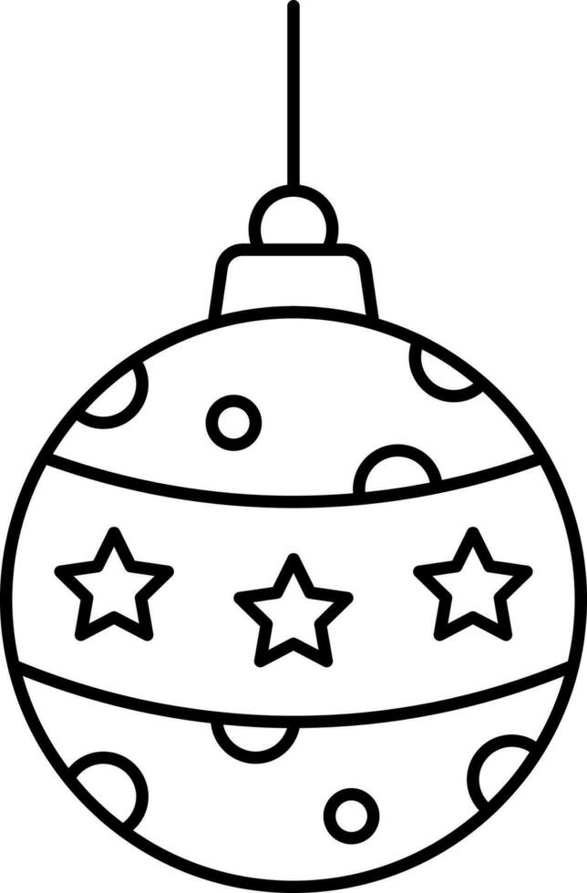 Starry And Dotted Bauble Hang Icon In Line Art. vector