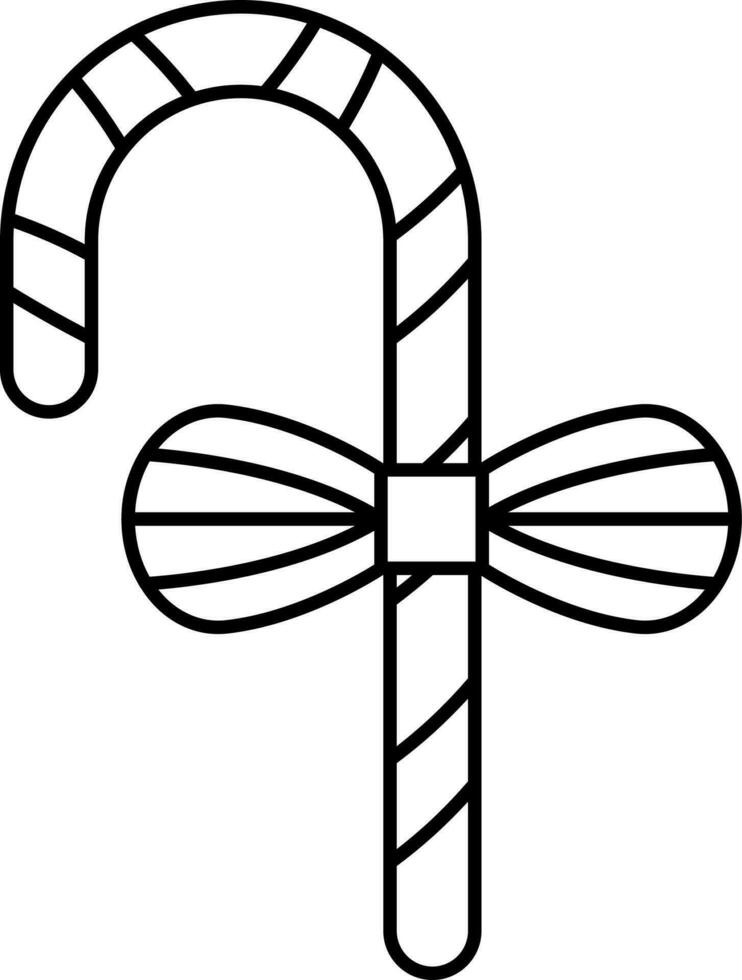 Isolated Gift Candy Cane Icon In Linear Style. vector