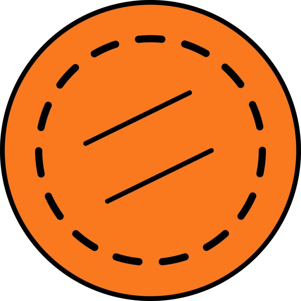 Isolated Coin Icon In Orange Color. vector