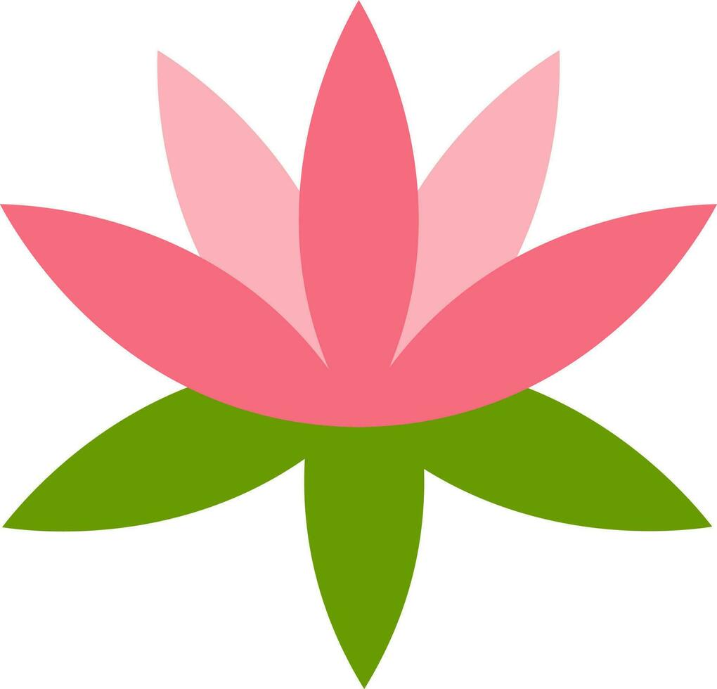 Pink Lotus Flower Icon In Flat Style. vector