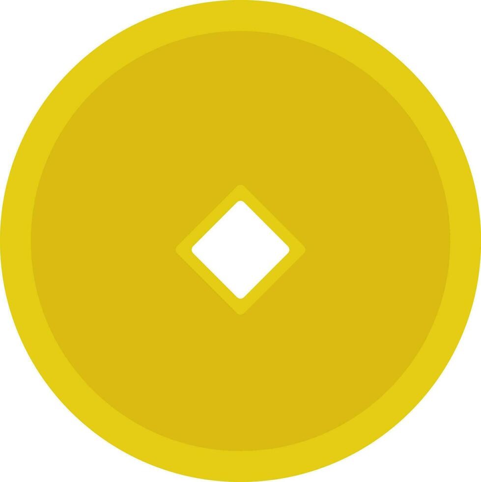 Yellow And White Qing Ming Coin Icon Or Symbol. vector