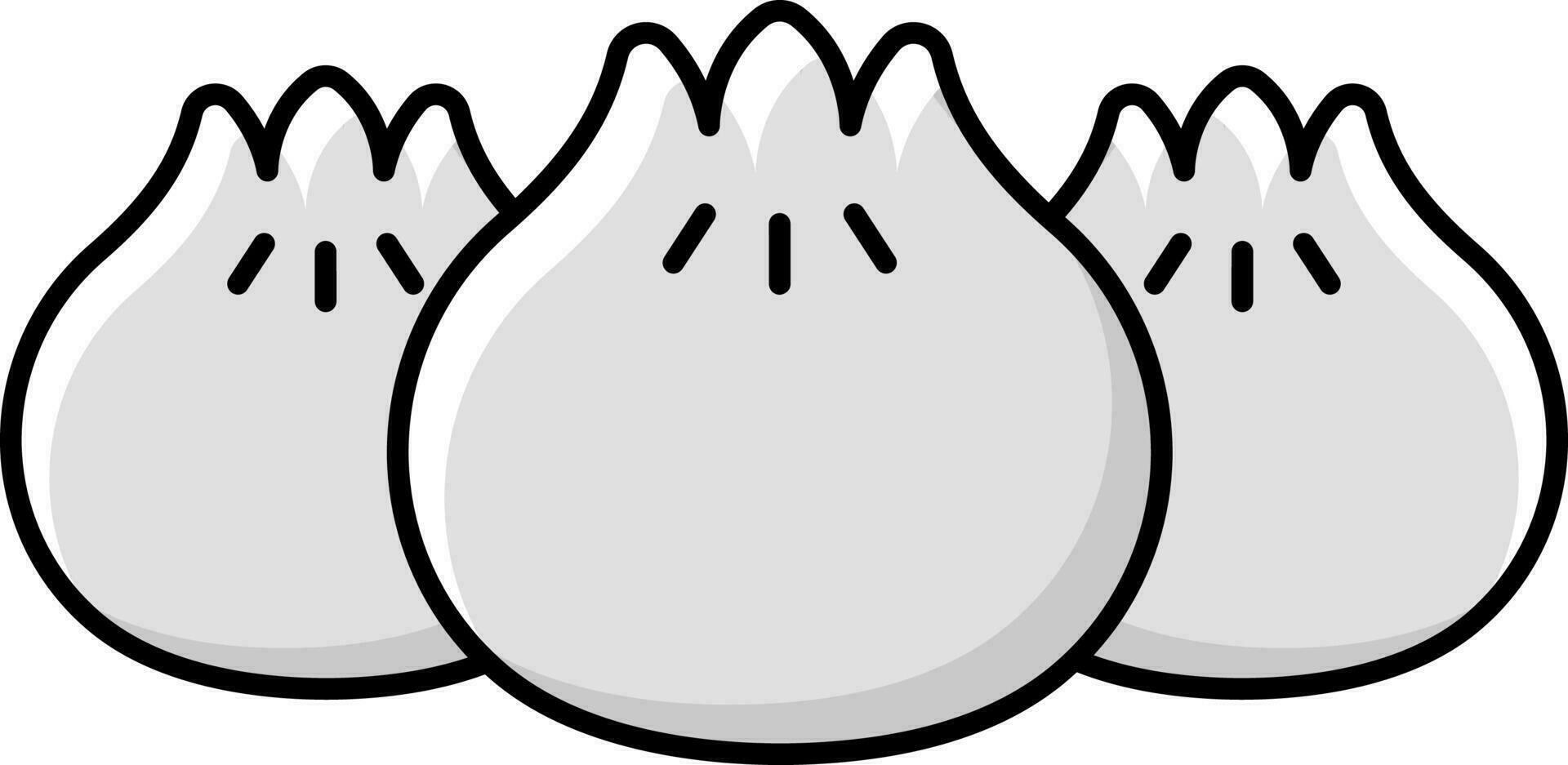 Isolated Dumpling Dish Icon In Flat Style. vector