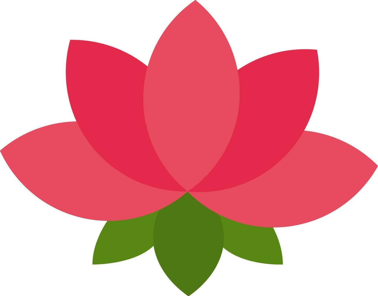 Red Lotus Flower Flat Icon Or Symbol. vector